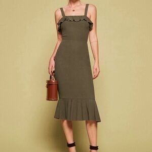 Frida Midi Square Neck Dress